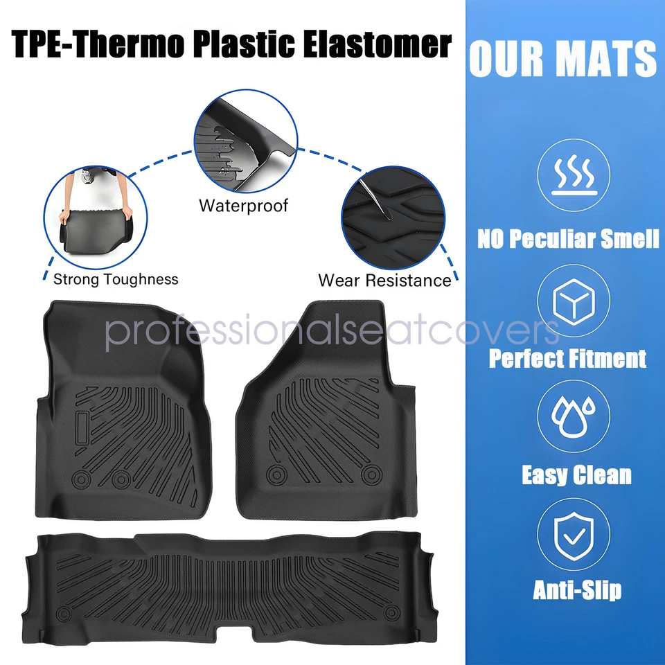 Tapetes forro TPE para Ford F-250 F-350 F-450 Super Duty 2008-2010 doble cabina 3D Foto 3 de 4