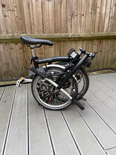 Brompton Folding Bike Black 16in Wheels Rim Brake Mechanical Flat Bar