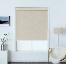 Cordless Roller Shade - Blackout Blinds with Woven Grid Texture for Window