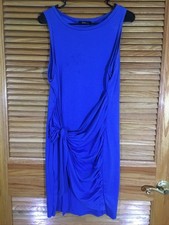 Lillusory Women's Size XL Blue Sleeveless Bodycon Ruched Mini Dress CW-298