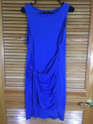 Lillusory Women's Size XL Blue Sleeveless Bodycon Ruched Mini Dress CW-298