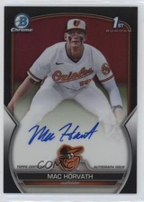 2023 Bowman Draft Chrome Prospect Black Refractor 2/75 Mac Horvath Auto 10yf