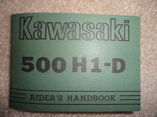 1973 Kawasaki 500 H1-D Rider's Handbook Owner's Manual H1 D Riders Owners Parts - Foto 1 di 7