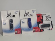 2X Lexar by Micron 16GB S70 Jump Drive USB 2.0 Brand New  Kingston 2gb