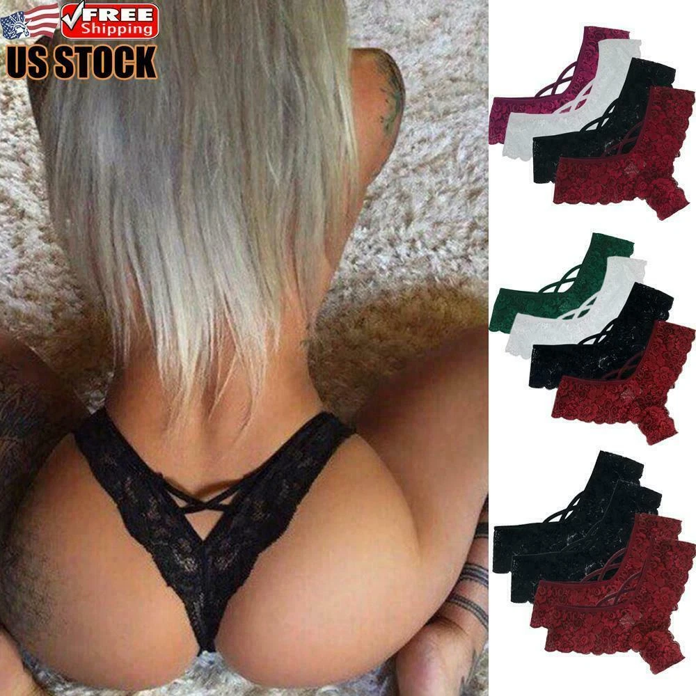 Ropa interior de encaje Paquete de 4 bragas de sexy mujeres Tangas | eBay