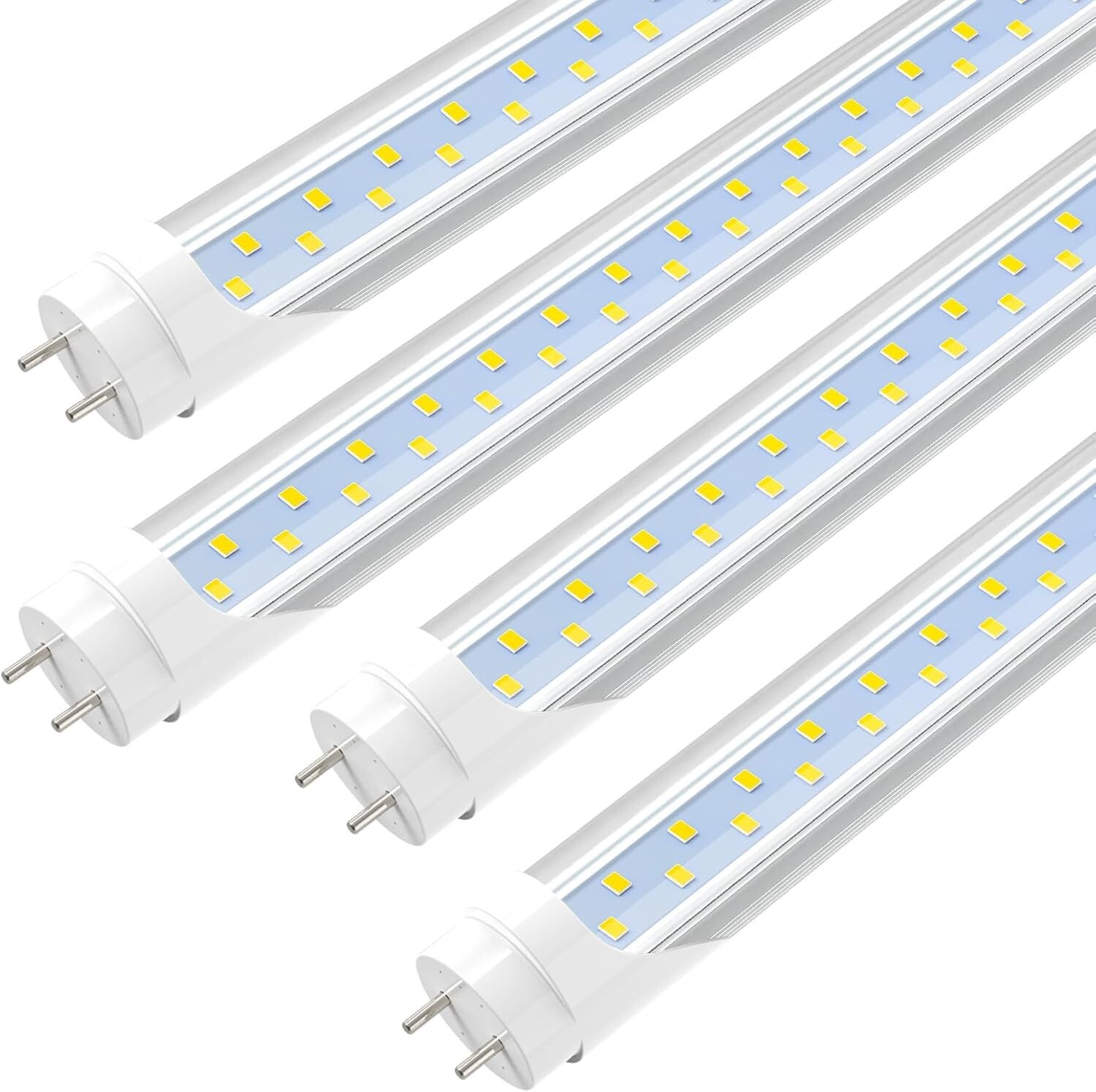 Daylight LED T8 Tubes 4-Pack, 24W 65W Equivalent - Plug & Play, Long-Lasting