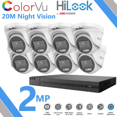 HIKVISION COLORVU CCTV SYSTEM KIT HILOOK 1080P FULL HD NACHT FARBKAMERA KIT
