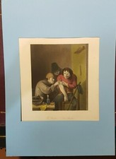 Incisione acquarellata il medico chirurgo - cerusico 1852 da Brouwer    Carse