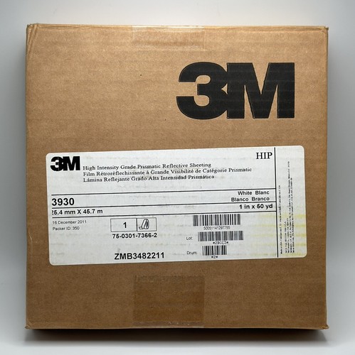 3M 3930 High Intensity Grade Prismatic Reflective Sheeting White, 1 in x 50 yd - Picture 7 of 11
