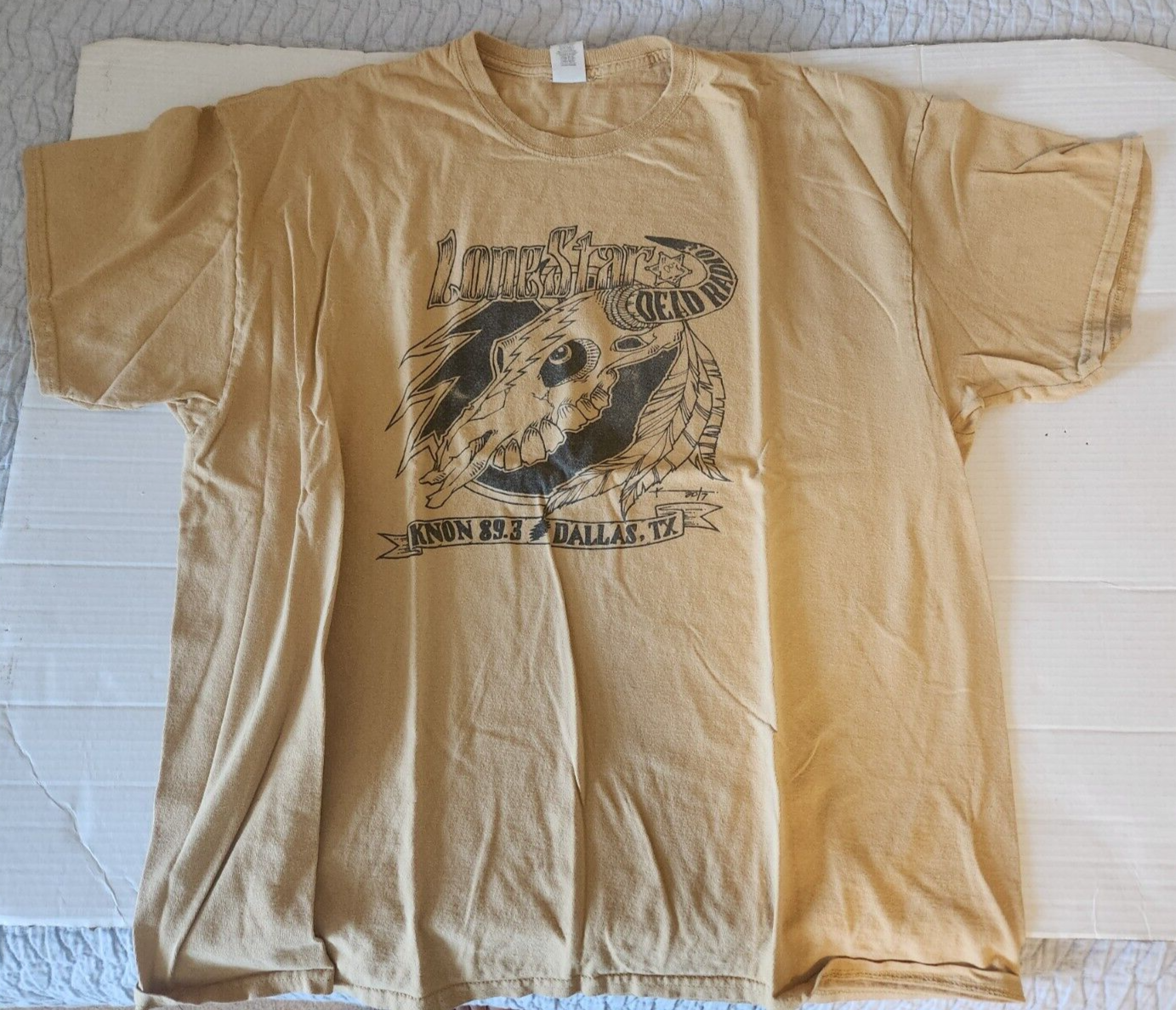 Lone Star Dead / Grateful Dead - Gildan 2XL Gold Tee - Steer Skull - Great Cond