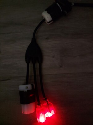 1.5 ft 3 Outlet Light Up Locomotive Fridge  Adapter Splitter Cable Plug Cord 