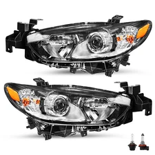 For 2014-2017 Mazda 6 Halogen Headlights Assembly Driver & Passenger Side w/Bulb