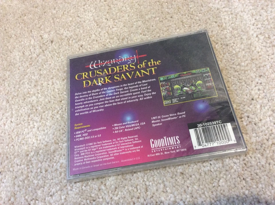 Wizardry Crusaders Of The Dark Savant PC CD-ROM Edition 1992 NEW - Image 3 of 4