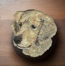 Golden Retriever Dog Head Patch Embroidered Cut out Iron on Sew on