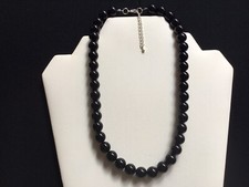 Single Strand Short Black Bead Necklace