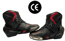 Scarpa Moto Impermeabile Scarpette Calzature Scooter Stivale Tecnico Pelle Nero
