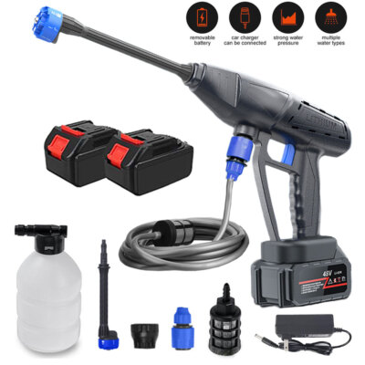 #ad 2 Battery Portable Cordless Car High Pressure Washer Jet Water Wash Cleaner Gun $73.80
