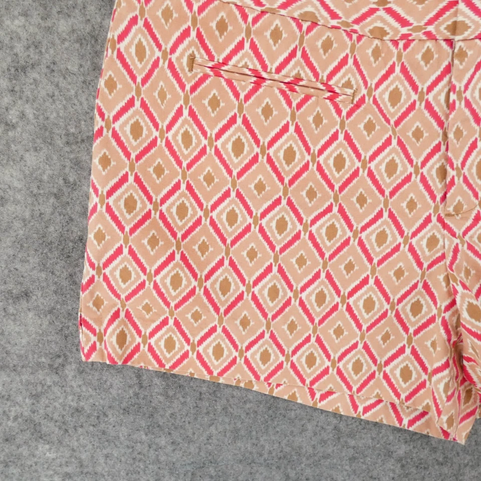 Pantalones Cortos Gap Para Mujer 12 Chinos Frente Plano Rosa Melocotón Argyle tiro Medio Damas Foto 3 de 4