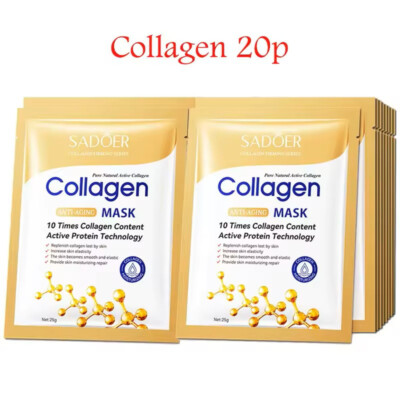 20PCS COLLAGEN FACE MASK ANTI-AGING MOISTURIZING BEAUTY MASK