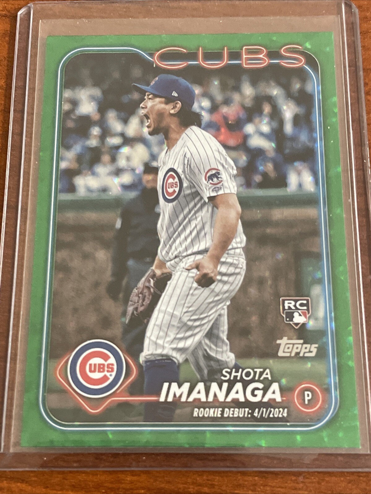 2024 Topps Update US281  Shota Imanaga (RC) #/499 Cubs Rookie Debut Green Foil