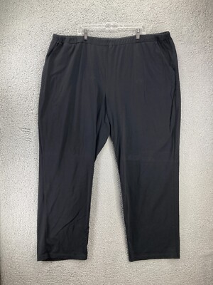 Ulla Popken Stretch Knit Leggings Womens Plus Size 32/34 Black Pockets