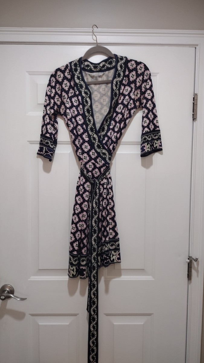 diane von furstenberg Silk Jersey Joel Wrap Dress Size 2