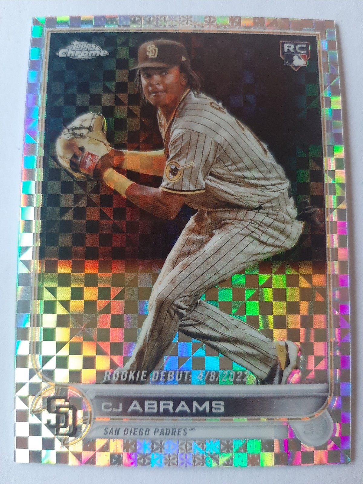 2022 Topps Chrome Update #USC102 CJ ABRAMS X-Fractor Refractor Rookie #'d/99 RC
