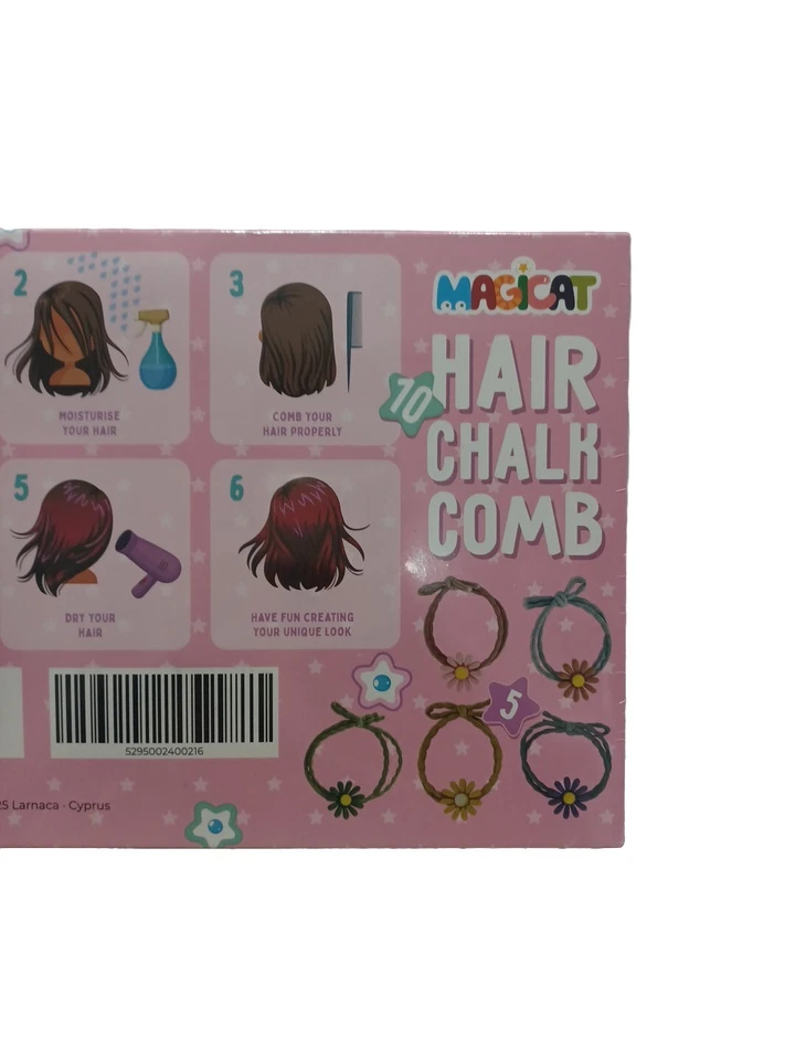 Peine de tiza de pelo arco iris de 10 colores seguro lavable para niñas niños fiesta de Halloween Foto 4 de 4