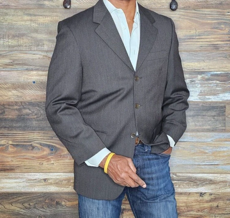 Blazer Chaqueta Deportiva Manzini Uomo Italia 100% Lana Marrón Geométrico 38R *EXCELENTE* Foto 4 de 4