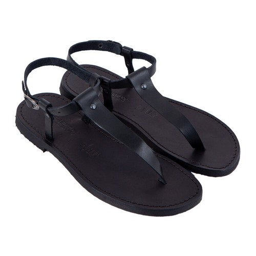 Sandali uomo salentini schiavo piatti con infradito pelle e cuoio Esclama  Neri | eBay