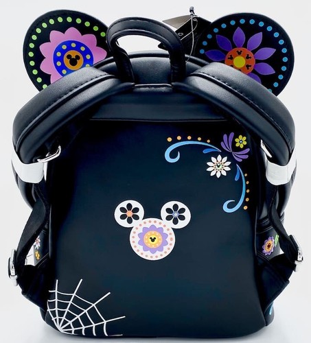 LOUNGEFLY DISNEY MINNIE MOUSE SUGAR SKULL DIA DE LOS MUERTOS MINI BACKPACK - NWT - Picture 7 of 8