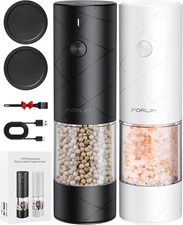 Electric Salt and Pepper Grinder Set, USB Rechargeable, Automatic Salt Pepper...