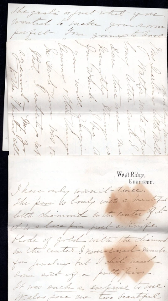 US 1882 EVANSTON ILL. TYING SCOTT #208A SIX CENTS REENGRAVED IN BROWN COLOR - Image 3 of 3