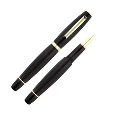 Scribo Feel Fountain Pen in Novello with Yellow Gold Trim, Extra Fine 18kt Nib