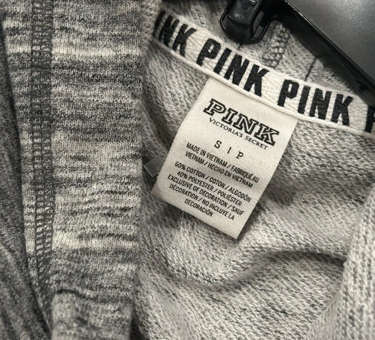 UNDERCOVER Felpa con cappuccio Victoria's Secret ROSA grigio a righe donna grigio piccolo