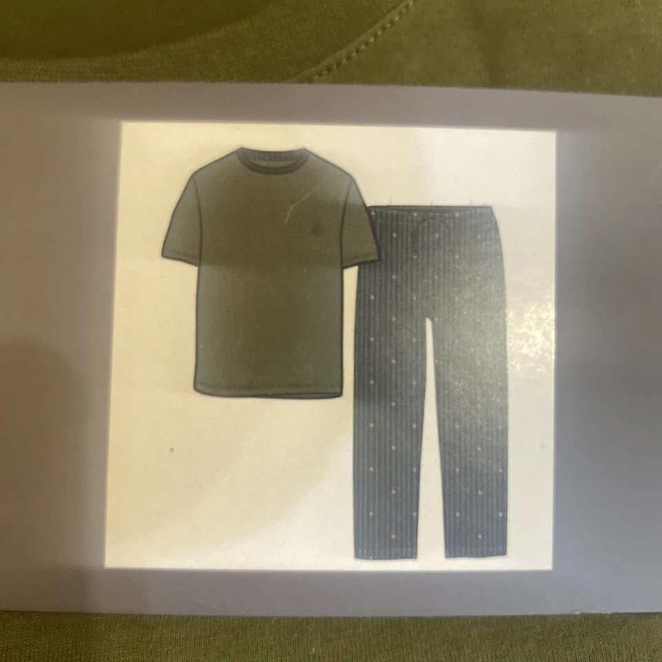 Men’s Short Sleeve T Shirt and Trouser Pyjama XL Sleepwear Khaki 💯 Cotton - Image 4 of 4