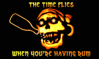Time Flies When You're Having Rum 3x5ft Pirate Poly Flag - Drunk Pirate