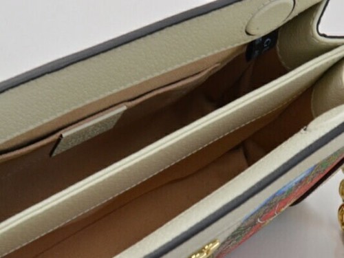 GUCCI Ophidia GG Small Floral Pattern PVC Leather Shoulder Bag Beige 503877 - Picture 6 of 17