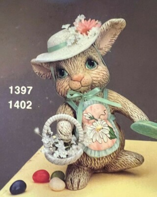VINTAGE SCIOTO CERAMIC MOLD #S-1397 & S-1402 MOTHER BUNNY HAT