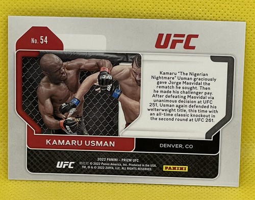 Kamaru Usman 2022 Panini Prizm UFC #54 - Bild 2 von 2