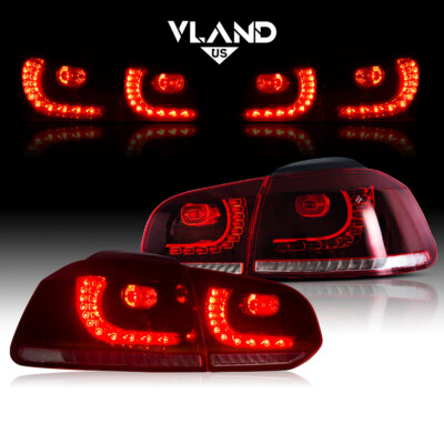 LED Rückleuchten Für VW GOLF 6 MK6 GTI R 2008-2013 Rotes klares Rücklicht E-MARK