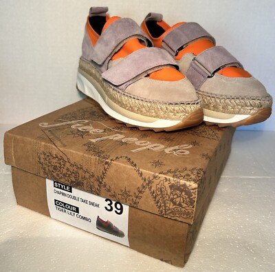 Free People Chapmin Double Take Sneaker - Color:Tiger Lily Combo- Size 39 (US 8)