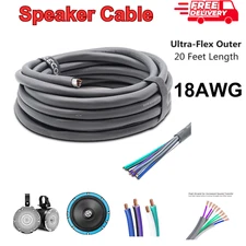 20ft 9-Conductor Speaker Cable - 18AWG OFC, Ultra-Flex, 4-Channel Speaker Wire