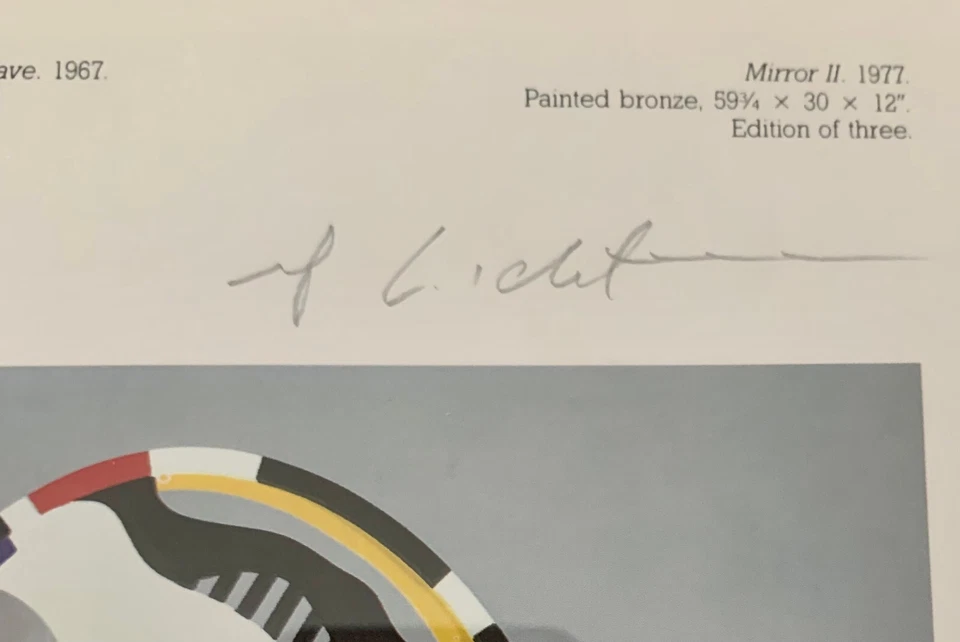 Roy Lichtenstein " Modern Sculpter Glass  Wave" Framed ( 2 sided glass) with COA - Image 3 of 4