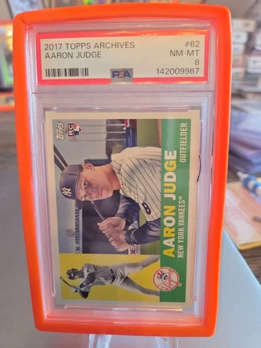 psa 8 rookie 2017 topps archives aaron judge mvp