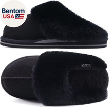 Womens Fluff Dual Memory Foam Slippers Ladies Cozy Arch Support Warm Scuff Slipp