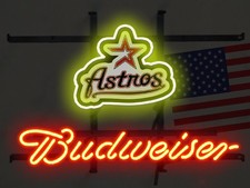 Houston Astros 20"x16" Neon Sign Lamp Light Club Ball Beer Bar Party Home JL