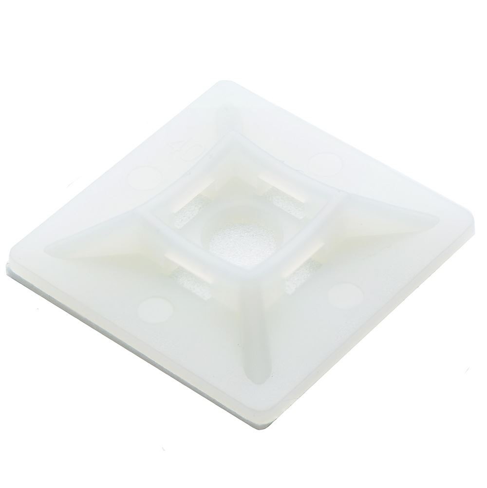 28x28mm Natural Adhesive Cable Tie Base - Pack of 100