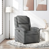 Relaxsessel Stoff Dunkelgrau Sessel Mit Relaxfunktion Fernsehsessel Gepolstert