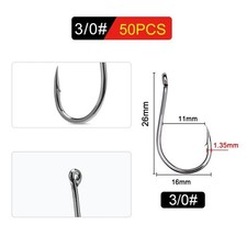 100pcs Circle Fishing Hooks 1# 1/0 5/0 Ultra Sharp Carbon Steel Octopus Offset